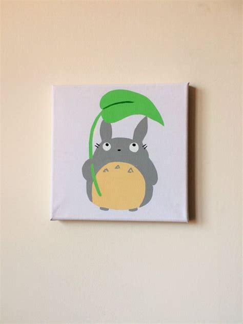 Totoro Studio Ghibli Canvas Painting Nursery Hand Painted Etsy Uk