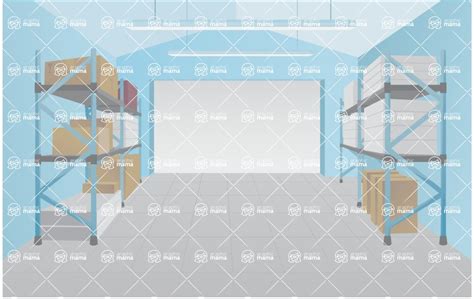 120 Room Backgrounds Vector Collection / Warehouse Interior Vector ...