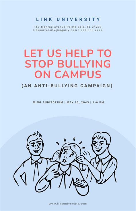 Simple Anti Bullying Poster In Illustrator Psd Word Publisher