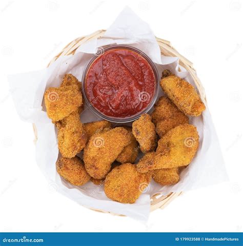 Portion Of Chicken Nuggets Isolated On White Stock Photo Image Of