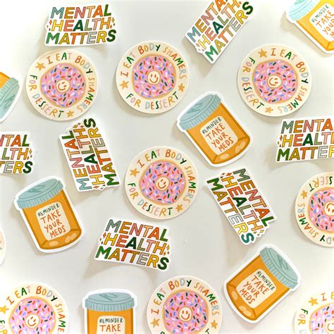 Mental Health Sticker Pack Aesthetic Sticker Pack Laptop Etsy