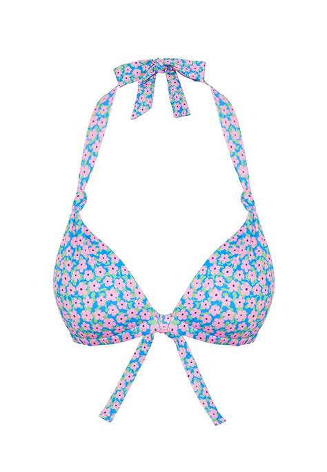 Trendyol Floral Patterned Triangle Knotted Bikini Top Buy