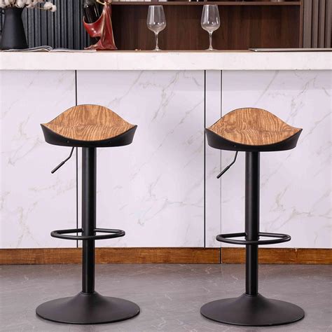 Youtaste Bar Stools Set Of Counter Height Barstools Modern Saddle