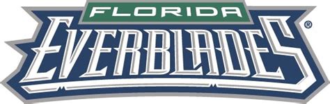 Florida Everblades Wordmark Logo (1999) - Florida Everblades on a green ...