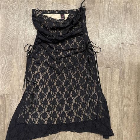 STUNNING LACE DRESS With Nude Lining Size M Depop