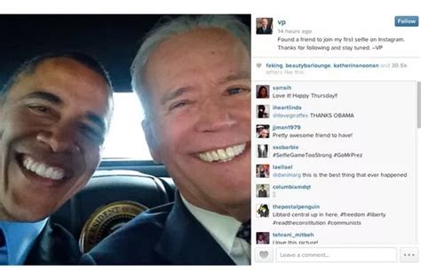 Joe Biden Selfie Barack Obama And Us Vice President Appear In Grinning