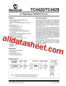 TC4420 데이터시트 PDF Microchip Technology