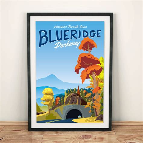 Blue Ridge Parkway Autumn Seasonal Unframed - Etsy