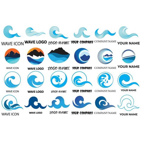 Collection Of Wave Logos 37787182 Vector Art At Vecteezy