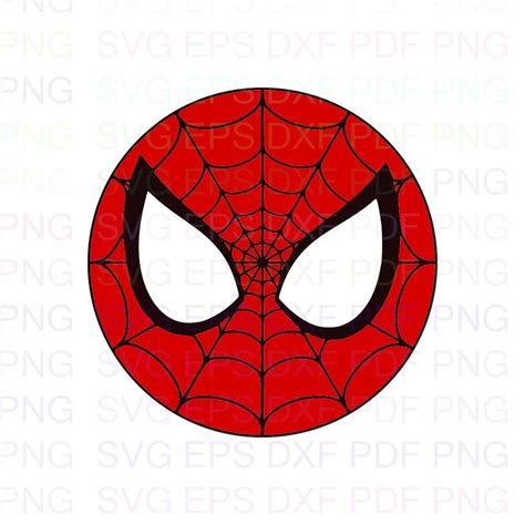 Spider Man Face Circle Svg Dxf Eps Pdf Png Cricut Cutting Etsy