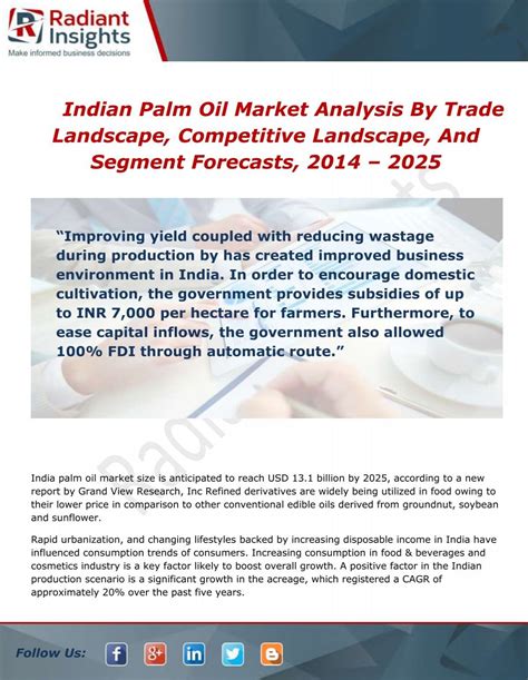 Indian Palm Oil Market Demand And Trends 2014 2025