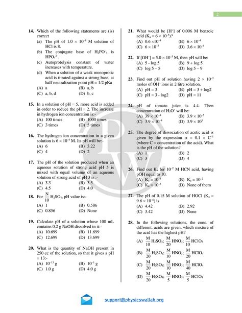 Solution Ionic Equilibrium Practice Sheet Studypool