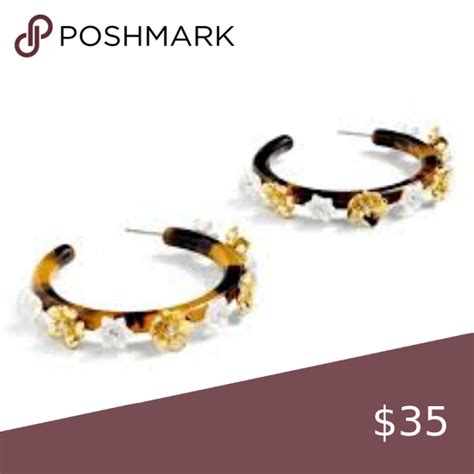 HP J CREW Flower Clock Hoop Earrings