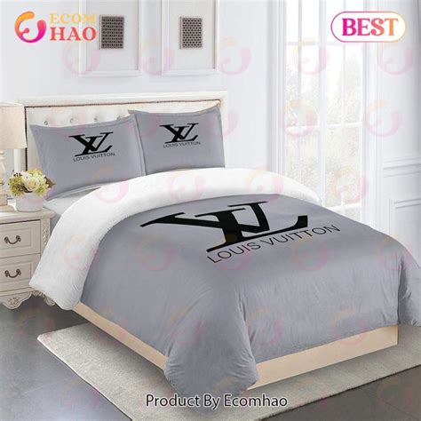 Comforter Sets Gray Logo Black Full Louis Vuitton Bedding Set Ecomhao Store