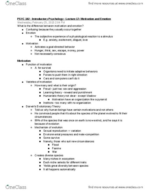 Psyc 102 Lecture Notes Winter 2015 Lecture 17 Sexual Reproduction