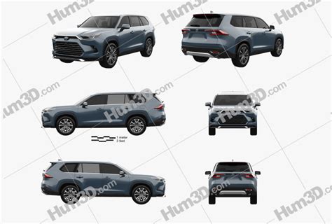 Toyota Grand Highlander Platinum Us Spec Blueprint Template Dmodels