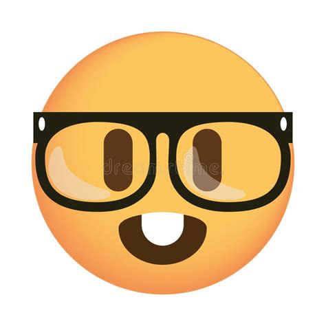 Nerd Face Emoji Clever Emoticon With Glasses Vector Image Atelier