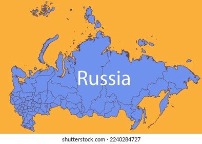 Outline Map Russia Administrative Borders Stock Vector (Royalty Free ...