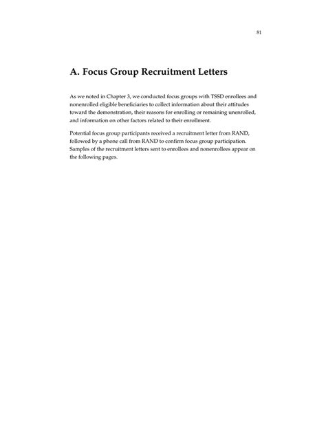 A Focus Group Recruitment Letters