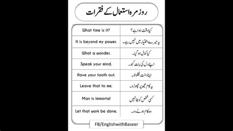 Short English Sentences With Urdu Translation Imperative Sentences