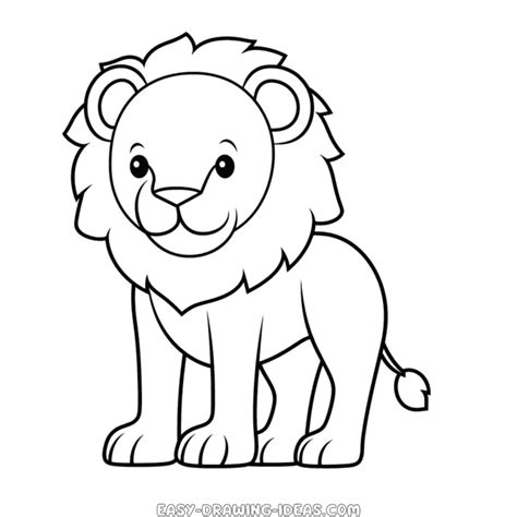 Lion easy drawing | Easy Drawing Ideas