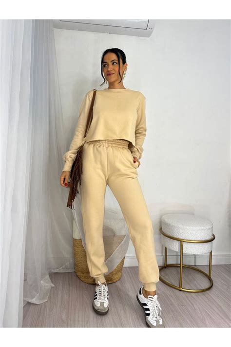 Conjunto Moletom Joger Suly Nude Sublime