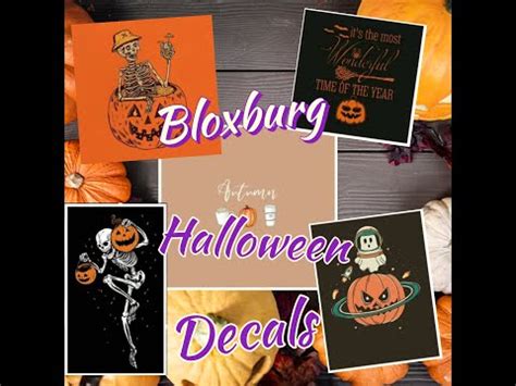 Roblox | Bloxburg Halloween DECAL Codes! 🎃 - YouTube