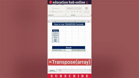 How To Use Transpose Function In Excel Youtube