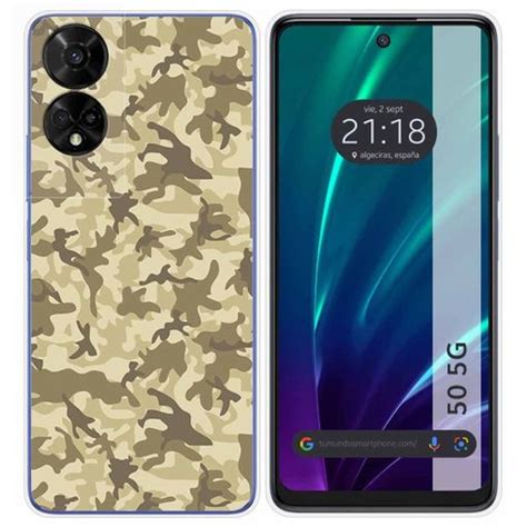 Funda Silicona Para Tcl 50 5g Diseño Sand Camuflaje Dibujos con Ofertas