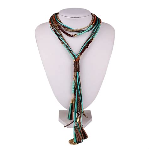 Buy Duftgold Bohemian Necklace Boho Long Necklace