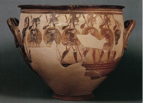 Unknown Warriors Vase Ca 1200 Bc Krater Late Helladic Mycenae