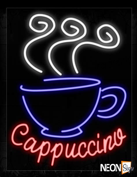 Cappuccino With Cup Logo Neon Sign