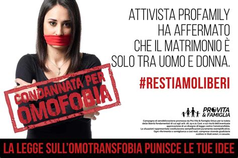 Pro Vita Ridicola Campagna Contro Legge Sull Omofobia Toglie La