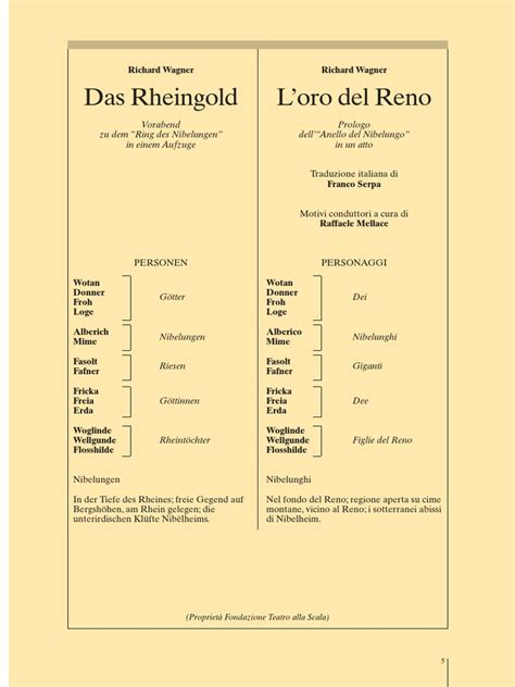 Das Rheingold Libretto | PDF