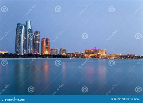 Abu Dhabi Skyline after the Sunset Editorial Image - Image of holidays, capital: 134791780