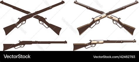 Winchester Rifle Retro Icon Royalty Free Vector Image