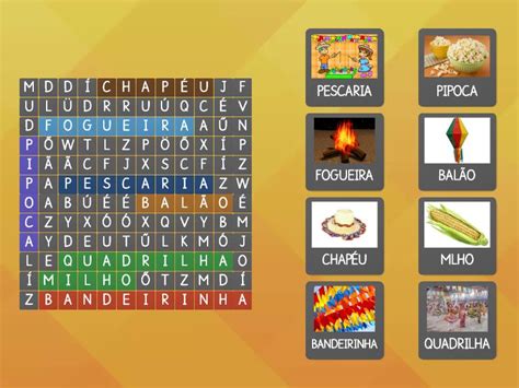 CAÇA PALAVRAS FESTA JUNINA Wordsearch