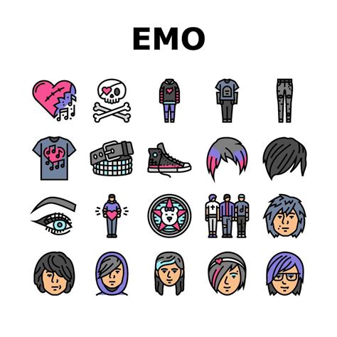 emo punk rock tattoo cute icons set 44775895 Vector Art at Vecteezy