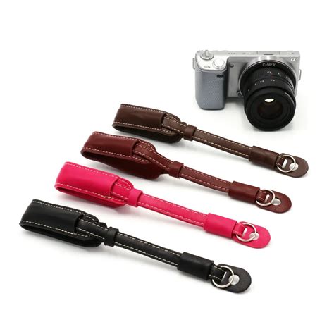 Camera Wrist Hand Strap Grip Double PU Leather Case For Sony Canon