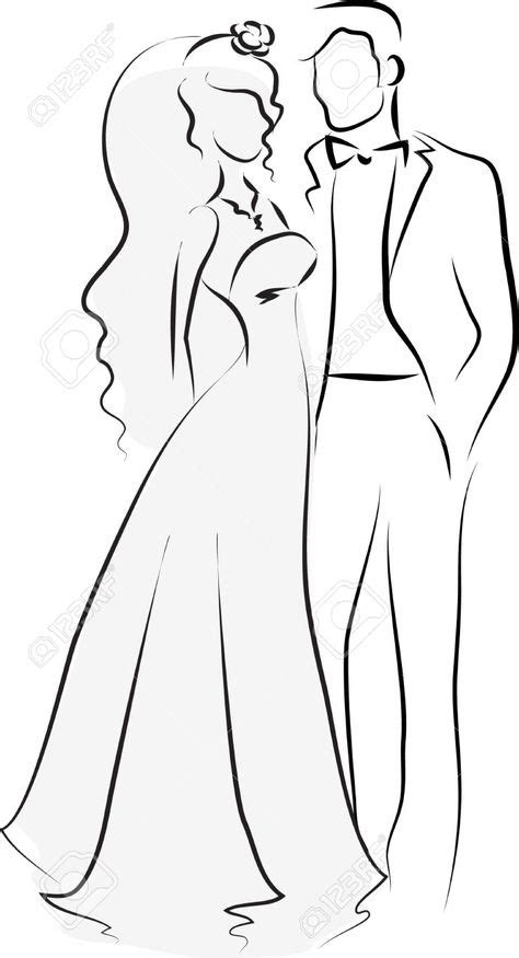 16 Vorlage Brautpaar-Ideen | brautpaar, braut, hochzeit zeichnung