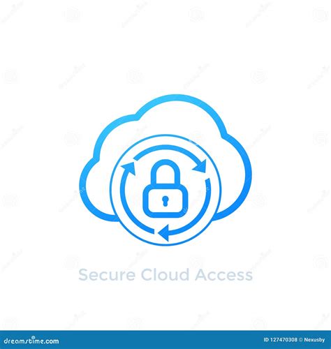 Secure Cloud Access Icon On White Stock Vector Illustration Of Mobile