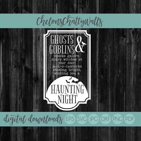 Ghosts Goblins Haunting Night Svg File Halloween Svg Spooks