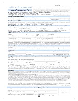 Fillable Online Franklin Templeton Common Transaction Form Angel