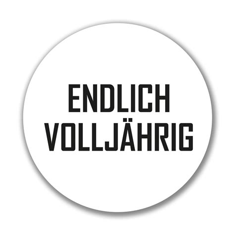 Huuraa Aufkleber Endlich Volljährig Schriftzug Sticker 10cm für alle