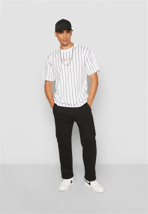 Karl Kani Small Signature Pinstripe Tricou Cu Imprimeu Blancoalb