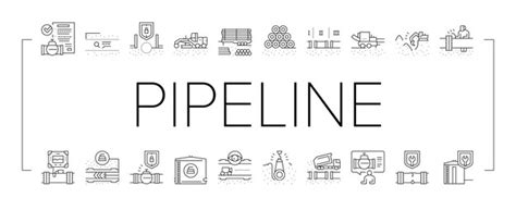 Premium Vector Pipeline Construction Collection Icons Set Vector