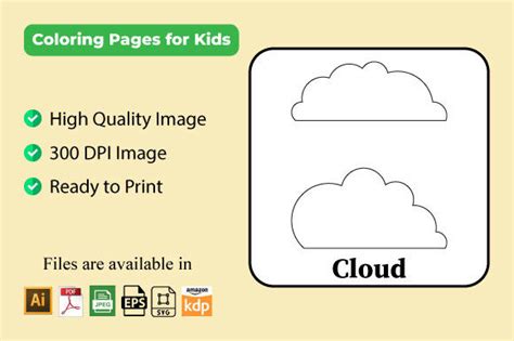 Cloud Coloring Book Pages for Kids Bundle Bundle · Creative Fabrica