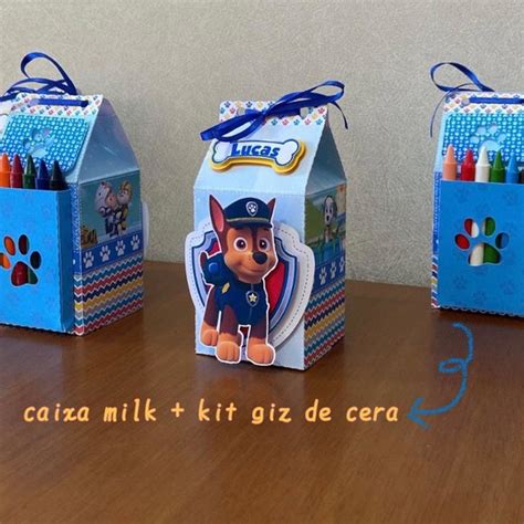 Caixa Milk Giz De Cera Patrulha Canina Elo7