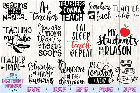 Teacher Svg Bundle Teacher Bundle Teacher Quotes Cut