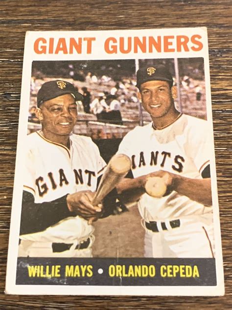 Topps Willie Mays Orlando Cepeda Giant Gunners Vg Ex Or